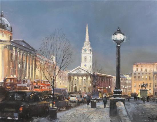 § Clive Madgwick (1934-2005) North side of Trafalgar Square, with St. Martin in the Fields and Nelsons Column 13.5 x 17.5in.